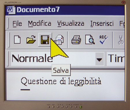 Monitor computer configurato per minorazione visiva.